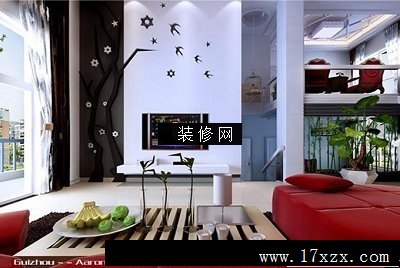 家装效果图-客厅装修设计 复式楼120