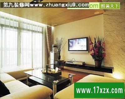 流行客厅实景图电视墙