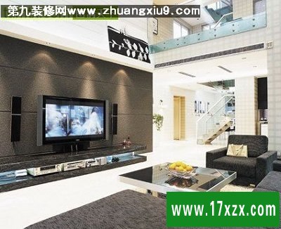 时尚大户型客厅实景图电视墙
